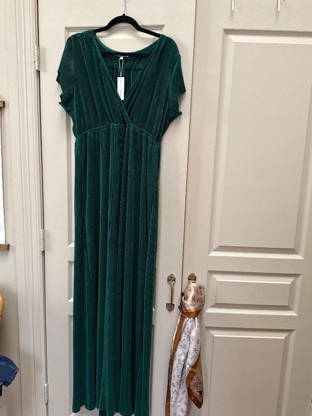 Baltic Born Emerald Green Pleated Wrap Maxi Dress